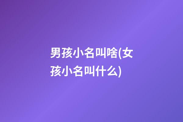 男孩小名叫啥(女孩小名叫什么)