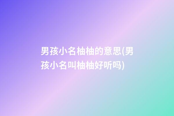 男孩小名柚柚的意思(男孩小名叫柚柚好听吗)
