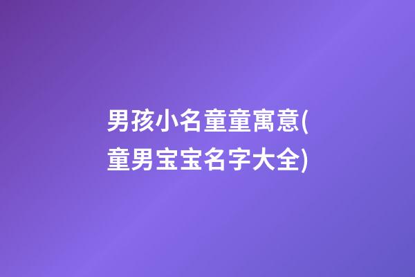 男孩小名童童寓意(童男宝宝名字大全)