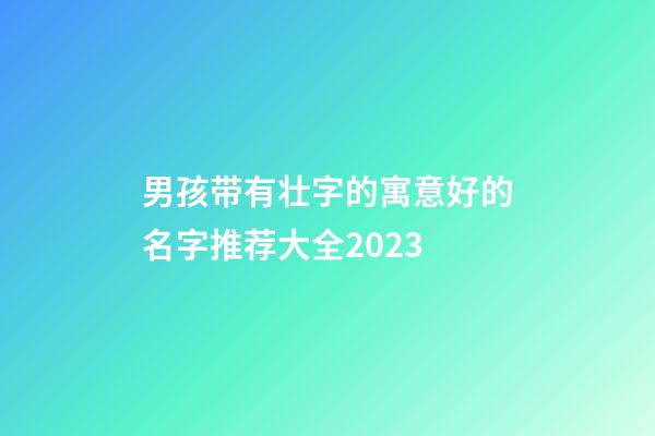 男孩带有壮字的寓意好的名字推荐大全2023