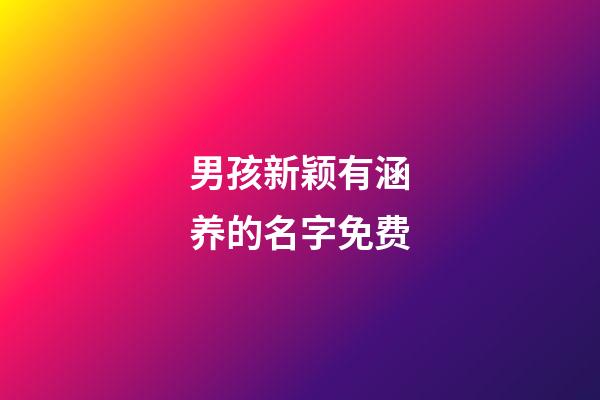 男孩新颖有涵养的名字免费