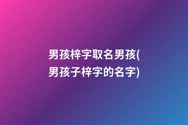 男孩梓字取名男孩(男孩子梓字的名字)