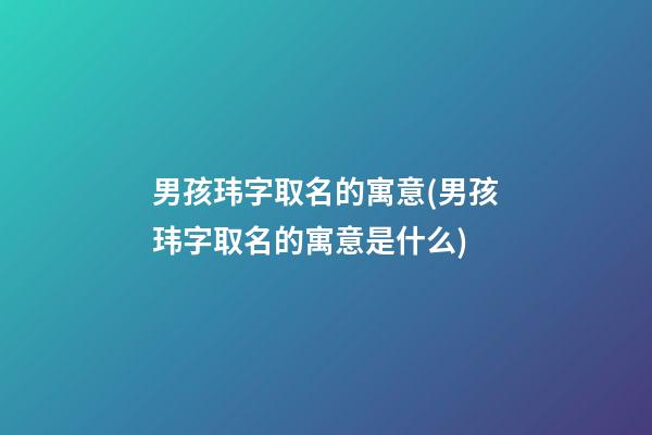 男孩玮字取名的寓意(男孩玮字取名的寓意是什么)
