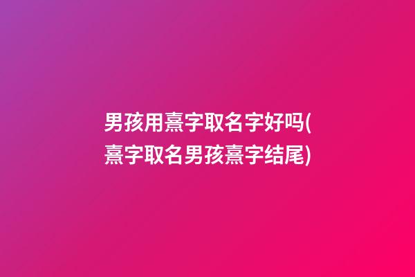 男孩用熹字取名字好吗(熹字取名男孩熹字结尾)