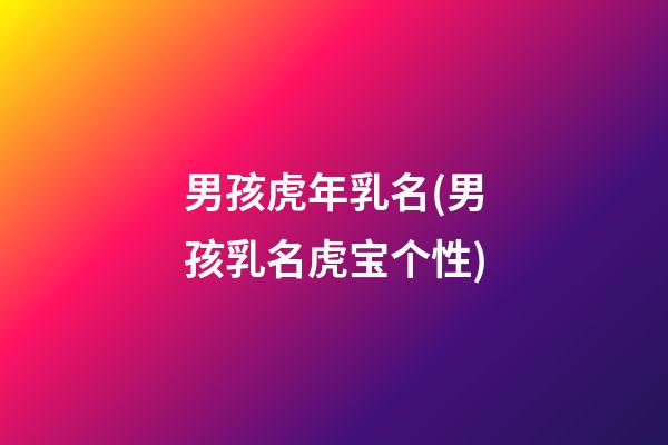 男孩虎年乳名(男孩乳名虎宝个性)