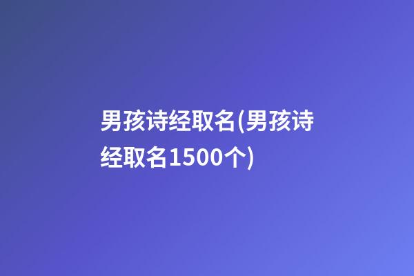 男孩诗经取名(男孩诗经取名1500个)