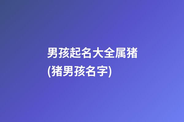 男孩起名大全属猪(猪男孩名字)