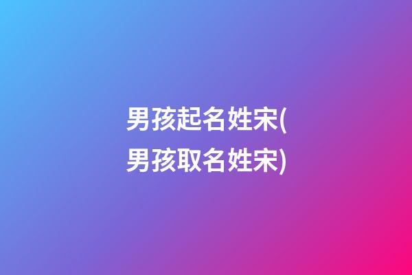 男孩起名姓宋(男孩取名姓宋)