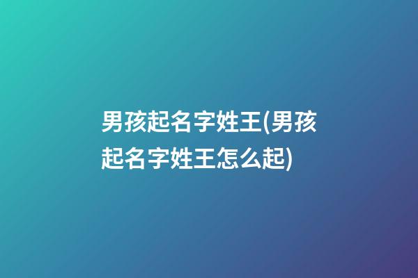 男孩起名字姓王(男孩起名字姓王怎么起)