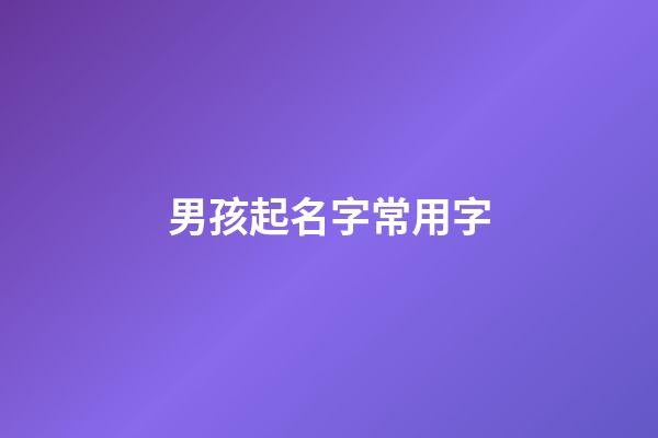 男孩起名字常用字
