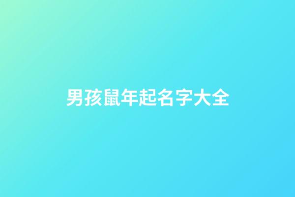 男孩鼠年起名字大全