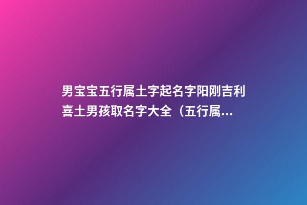 男宝宝五行属土字起名字阳刚吉利喜土男孩取名字大全（五行属土的男孩起名常用字库）