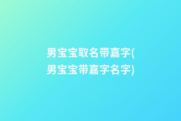 男宝宝取名带嘉字(男宝宝带嘉字名字)