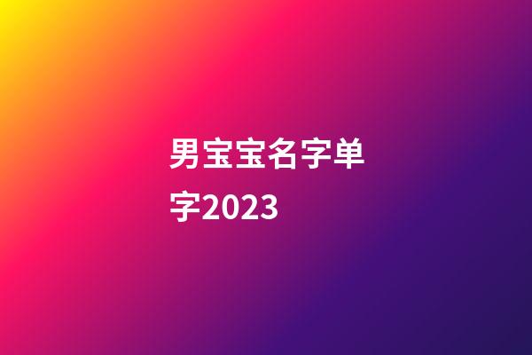 男宝宝名字单字2023