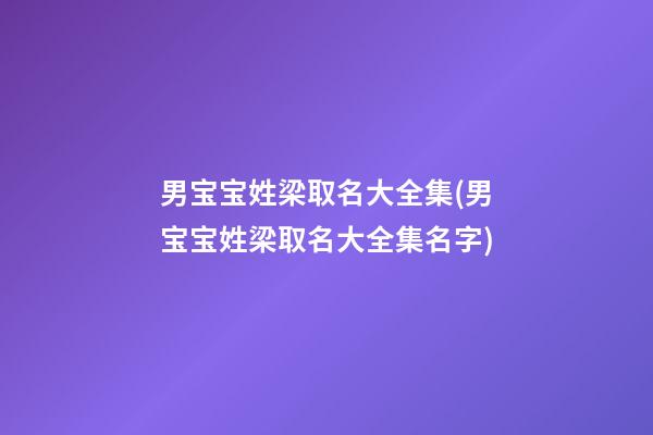 男宝宝姓梁取名大全集(男宝宝姓梁取名大全集名字)