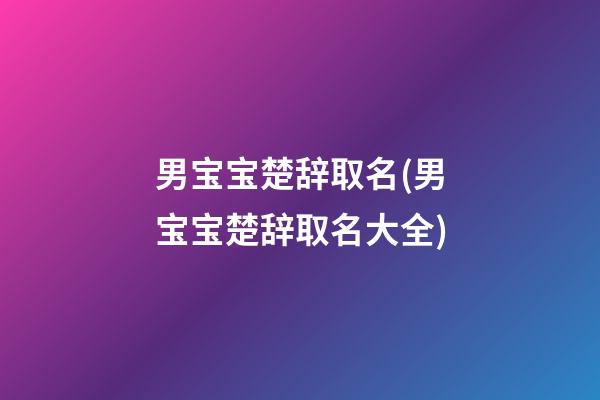 男宝宝楚辞取名(男宝宝楚辞取名大全)