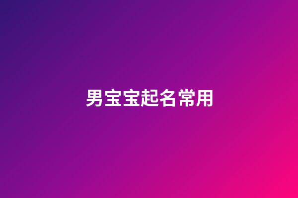 男宝宝起名常用