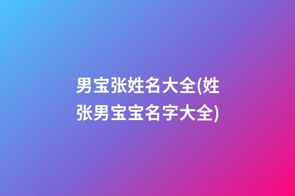 男宝张姓名大全(姓张男宝宝名字大全)