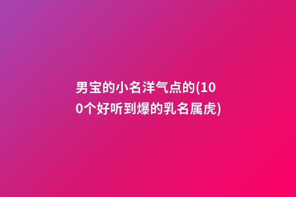 男宝的小名洋气点的(100个好听到爆的乳名属虎)