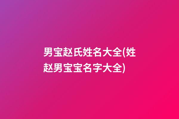 男宝赵氏姓名大全(姓赵男宝宝名字大全)