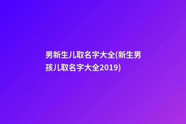 男新生儿取名字大全(新生男孩儿取名字大全2019)