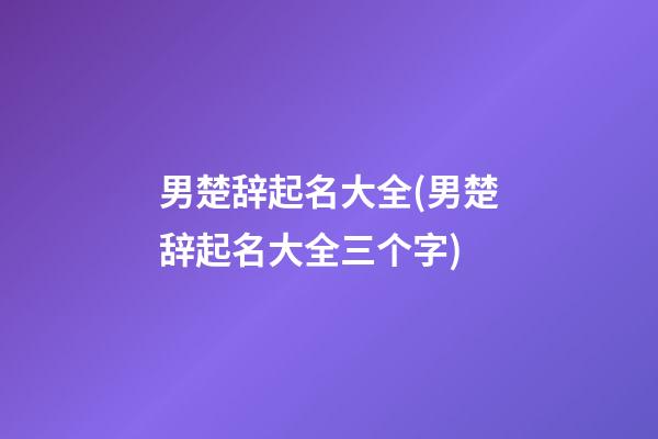 男楚辞起名大全(男楚辞起名大全三个字)