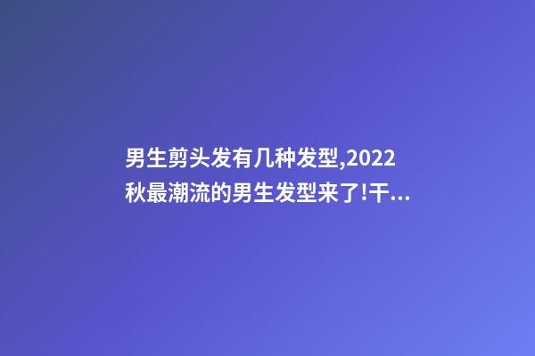男生剪头发有几种发型,2022秋最潮流的男生发型来了!干净利落-第1张-观点-玄机派