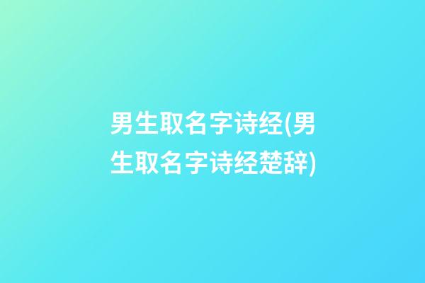 男生取名字诗经(男生取名字诗经楚辞)