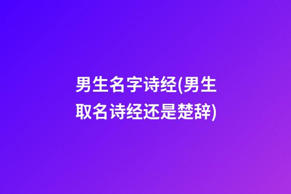 男生名字诗经(男生取名诗经还是楚辞)
