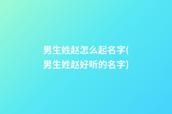 男生姓赵怎么起名字(男生姓赵好听的名字)