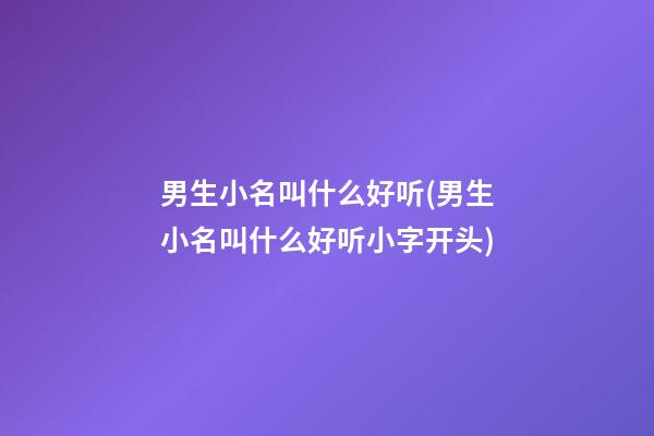 男生小名叫什么好听(男生小名叫什么好听小字开头)