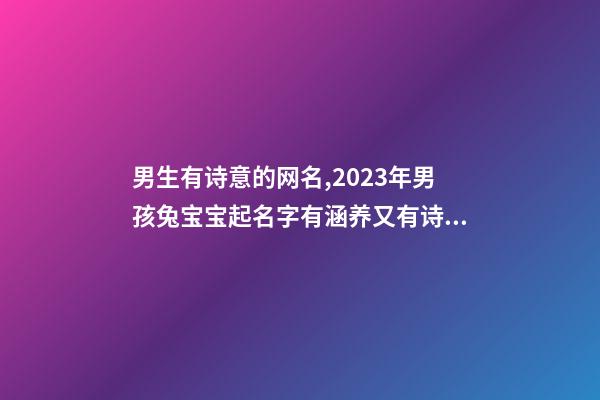 男生有诗意的网名,2023年男孩兔宝宝起名字有涵养又有诗意的男孩名字-第1张-观点-玄机派