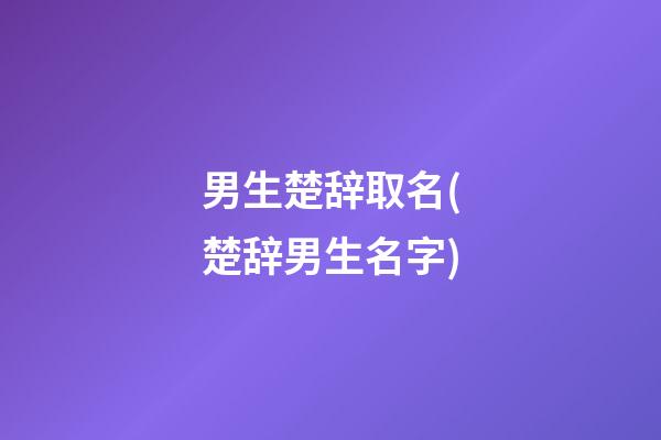 男生楚辞取名(楚辞男生名字)