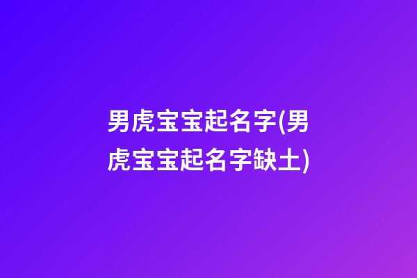 男虎宝宝起名字(男虎宝宝起名字缺土)