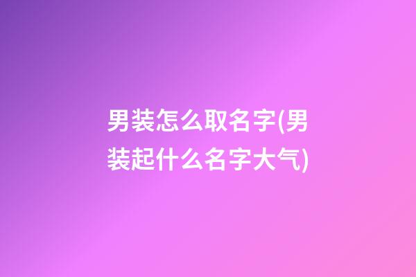 男装怎么取名字(男装起什么名字大气)