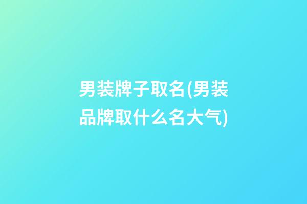 男装牌子取名(男装品牌取什么名大气)