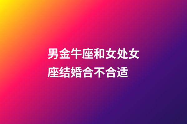 男金牛座和女处女座结婚合不合适-第1张-星座运势-玄机派