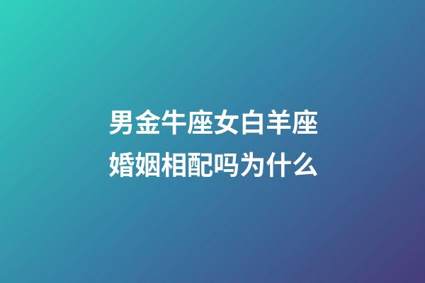 男金牛座女白羊座婚姻相配吗为什么-第1张-星座运势-玄机派