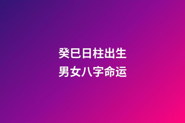 癸巳日柱出生男女八字命运