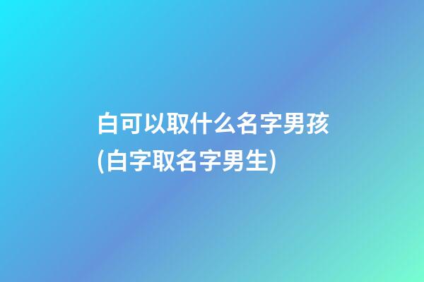白可以取什么名字男孩(白字取名字男生)