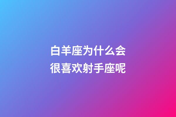 白羊座为什么会很喜欢射手座呢-第1张-星座运势-玄机派