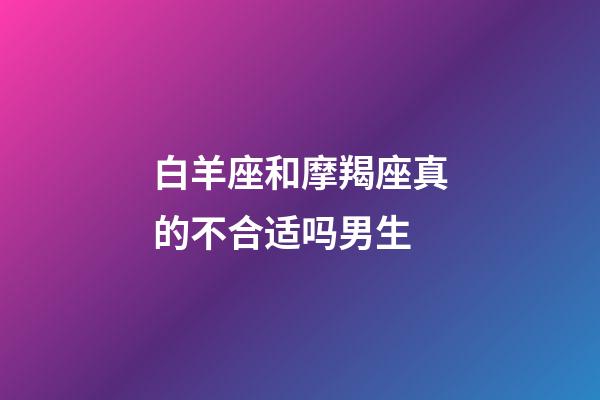 白羊座和摩羯座真的不合适吗男生-第1张-星座运势-玄机派