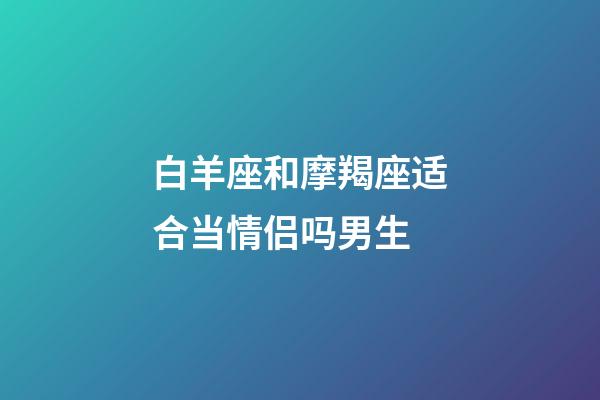 白羊座和摩羯座适合当情侣吗男生-第1张-星座运势-玄机派