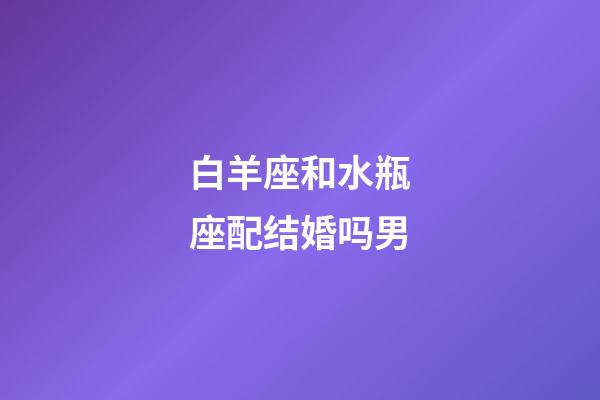 白羊座和水瓶座配结婚吗男-第1张-星座运势-玄机派