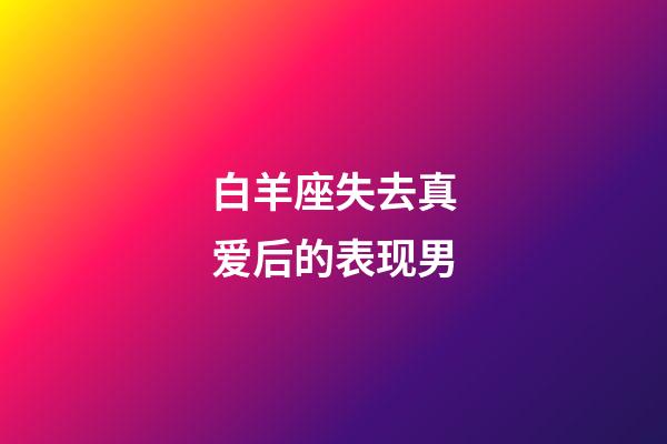 白羊座失去真爱后的表现男-第1张-星座运势-玄机派