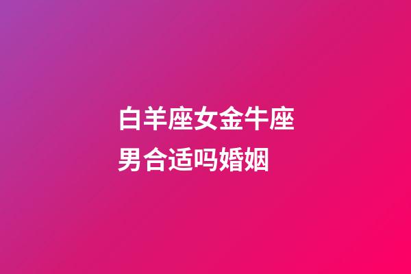 白羊座女金牛座男合适吗婚姻-第1张-星座运势-玄机派