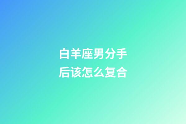 白羊座男分手后该怎么复合-第1张-星座运势-玄机派