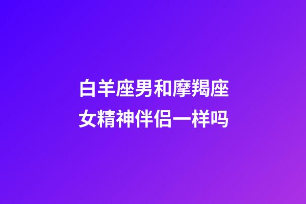 白羊座男和摩羯座女精神伴侣一样吗-第1张-星座运势-玄机派