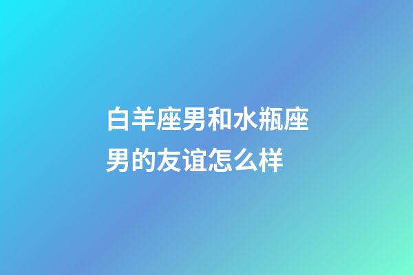白羊座男和水瓶座男的友谊怎么样-第1张-星座运势-玄机派