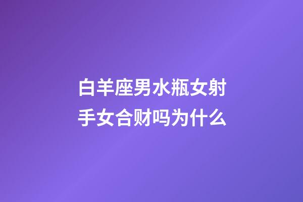 白羊座男水瓶女射手女合财吗为什么-第1张-星座运势-玄机派